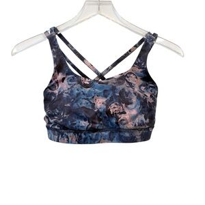 LULULEMON Energy Bra in Moody Mirage Bark Berry Deep‎ Navy / Naval Blue size 4